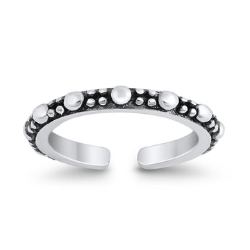 Bali Toe Ring Band Adjustable 925 Sterling Silver For Women (2mm)